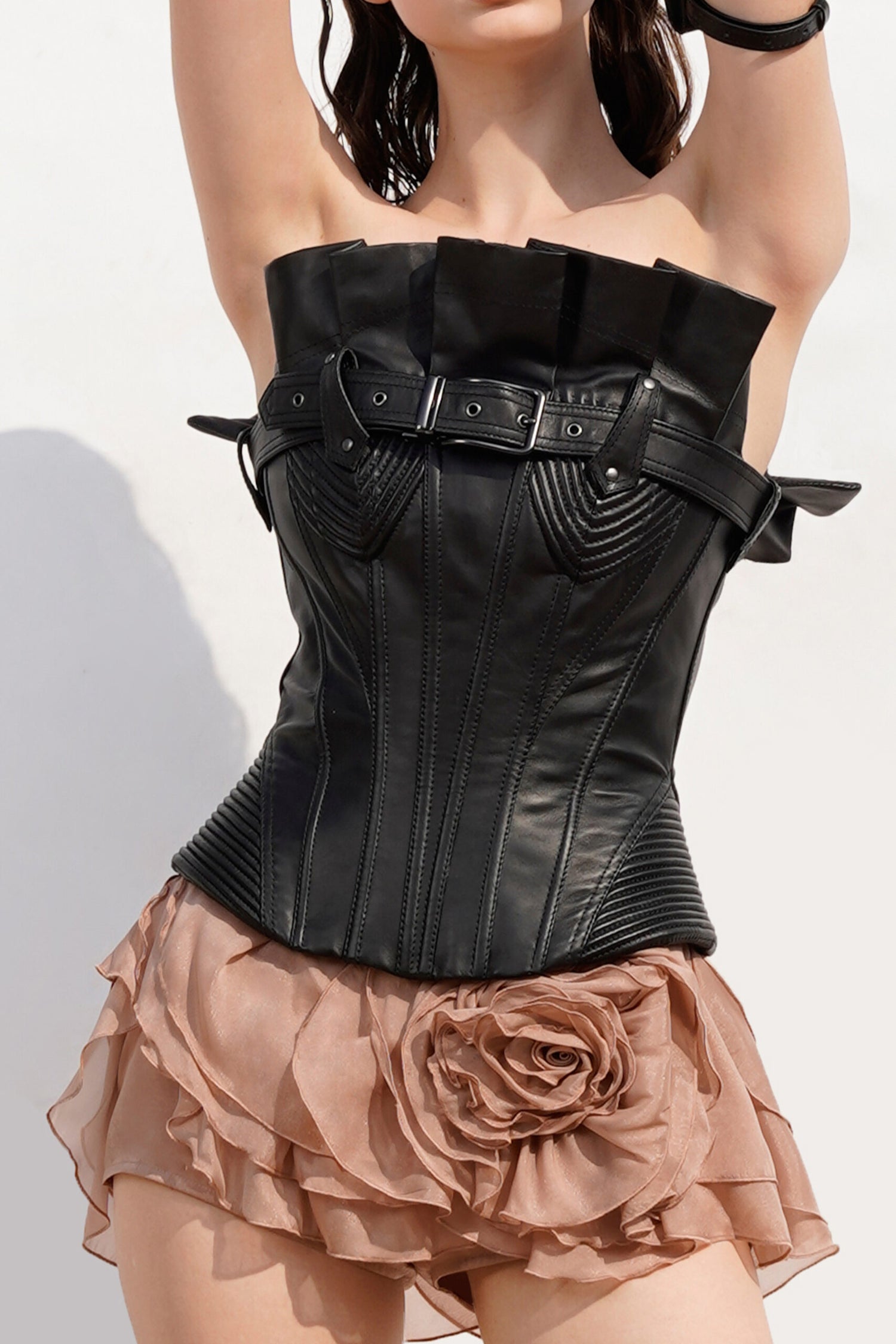 DATT MIMOSA MINI SKIRT -brown