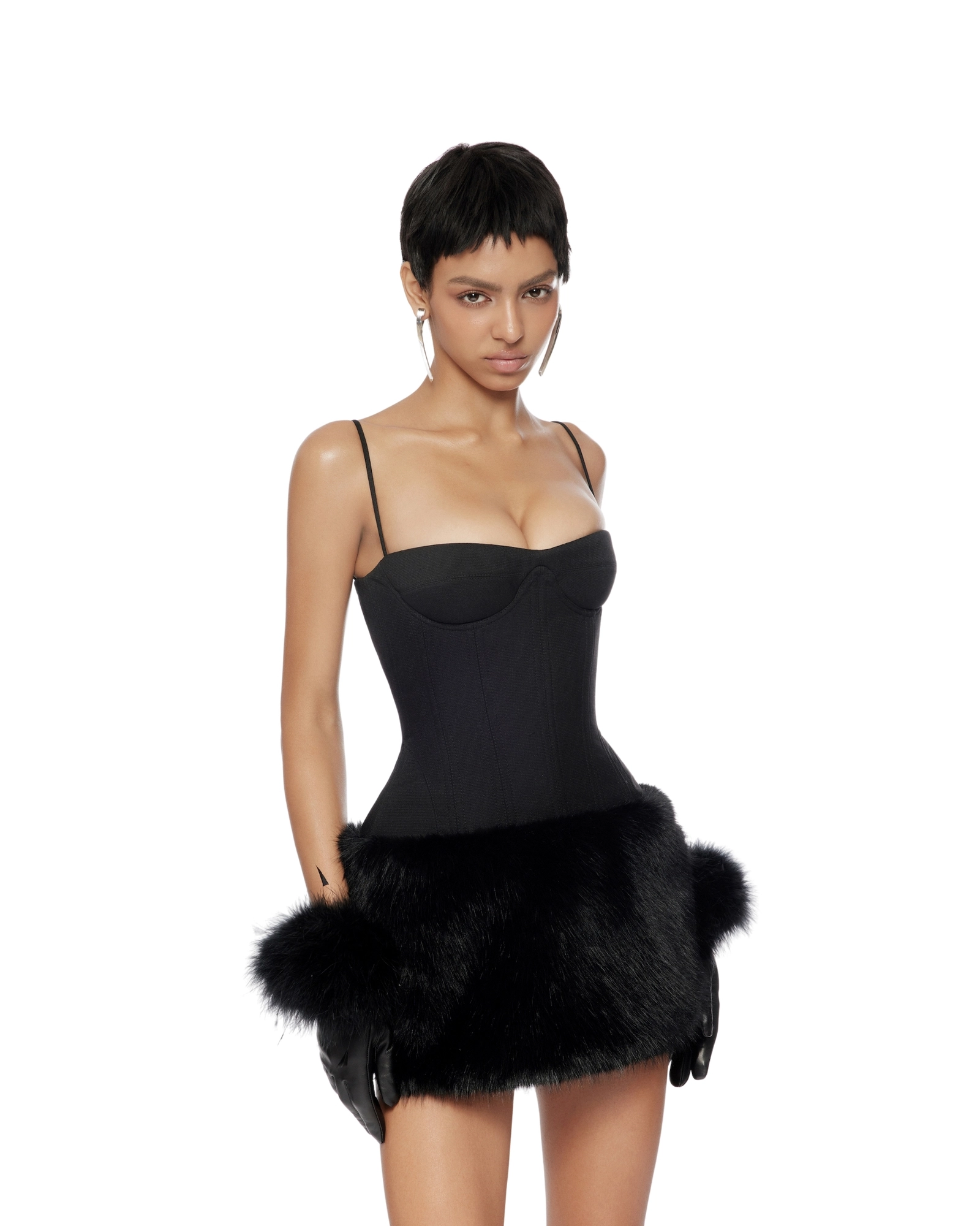 FANCì CLUB Passerine Fur Mini Dress(2color)
