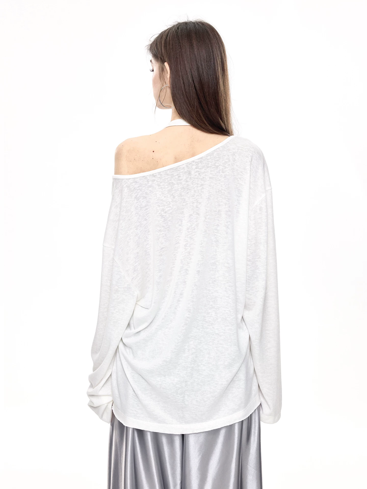 Nova Street White Tencel Loose Fit Tee