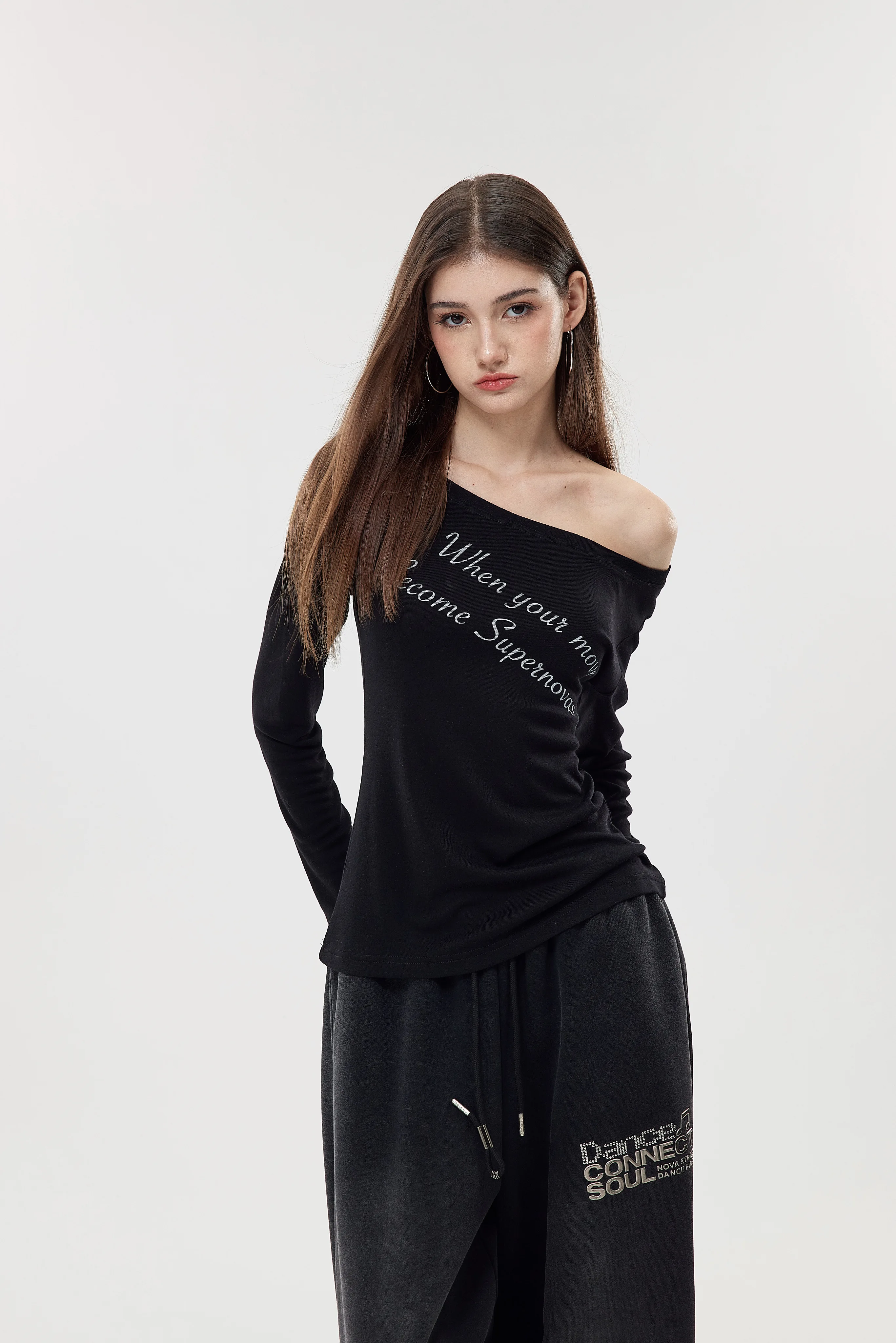 Nova Street Ice Silk One Shoulder Tee (3color)