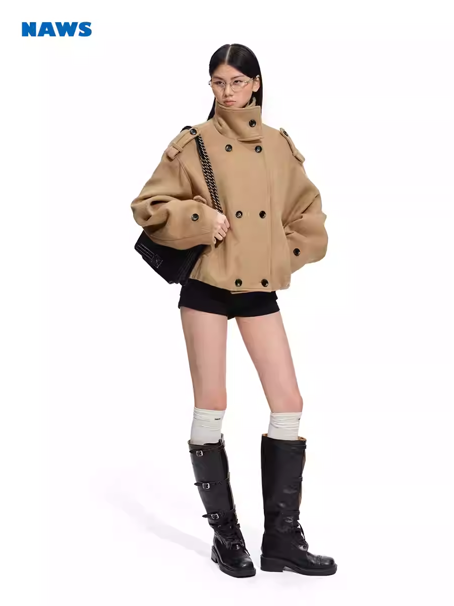 NAWS Polar Collection Brown Oversized Wool Coat