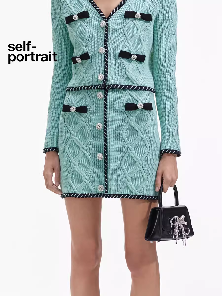 Self-Portrait MINT GREEN KNIT MINI SKIRT CHUUI_Collection Self-Portrait MINT GREEN KNIT MINI SKIRT CHUUI_Collection