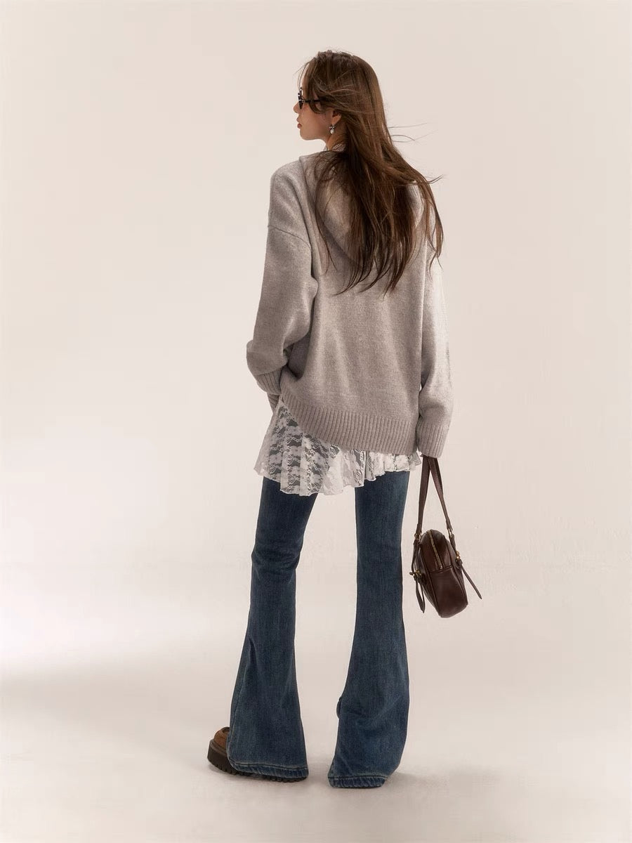 AsGony Sale ASG31009 Model Flared Jeans