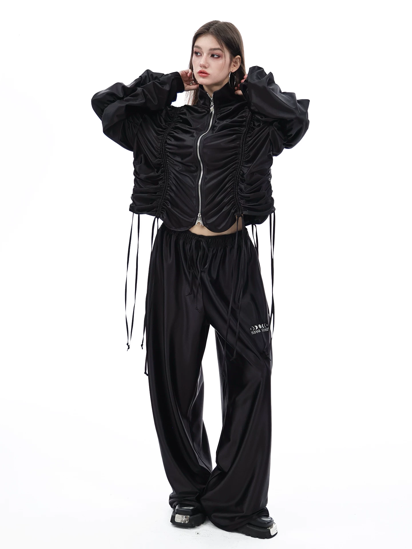 Nova Street Metallic Satin Drawstring Set(SEPERATE)