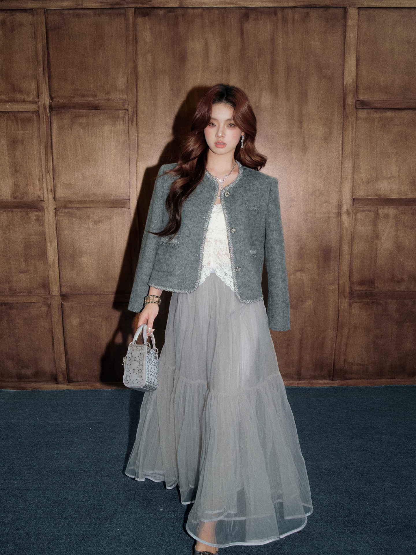 OLIVIA DUO DSY25398 Gray Bouclé Set(SEPERATE)