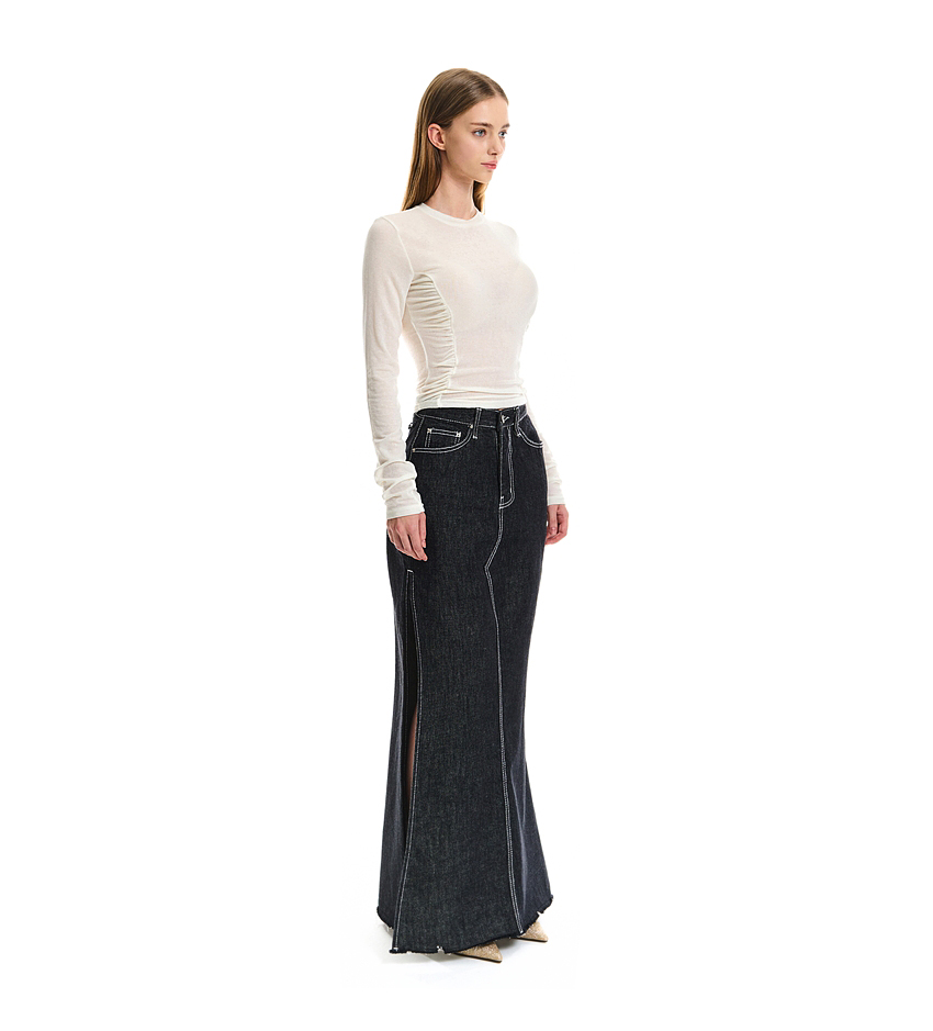 Guse Slit Maxi Denim Skirt