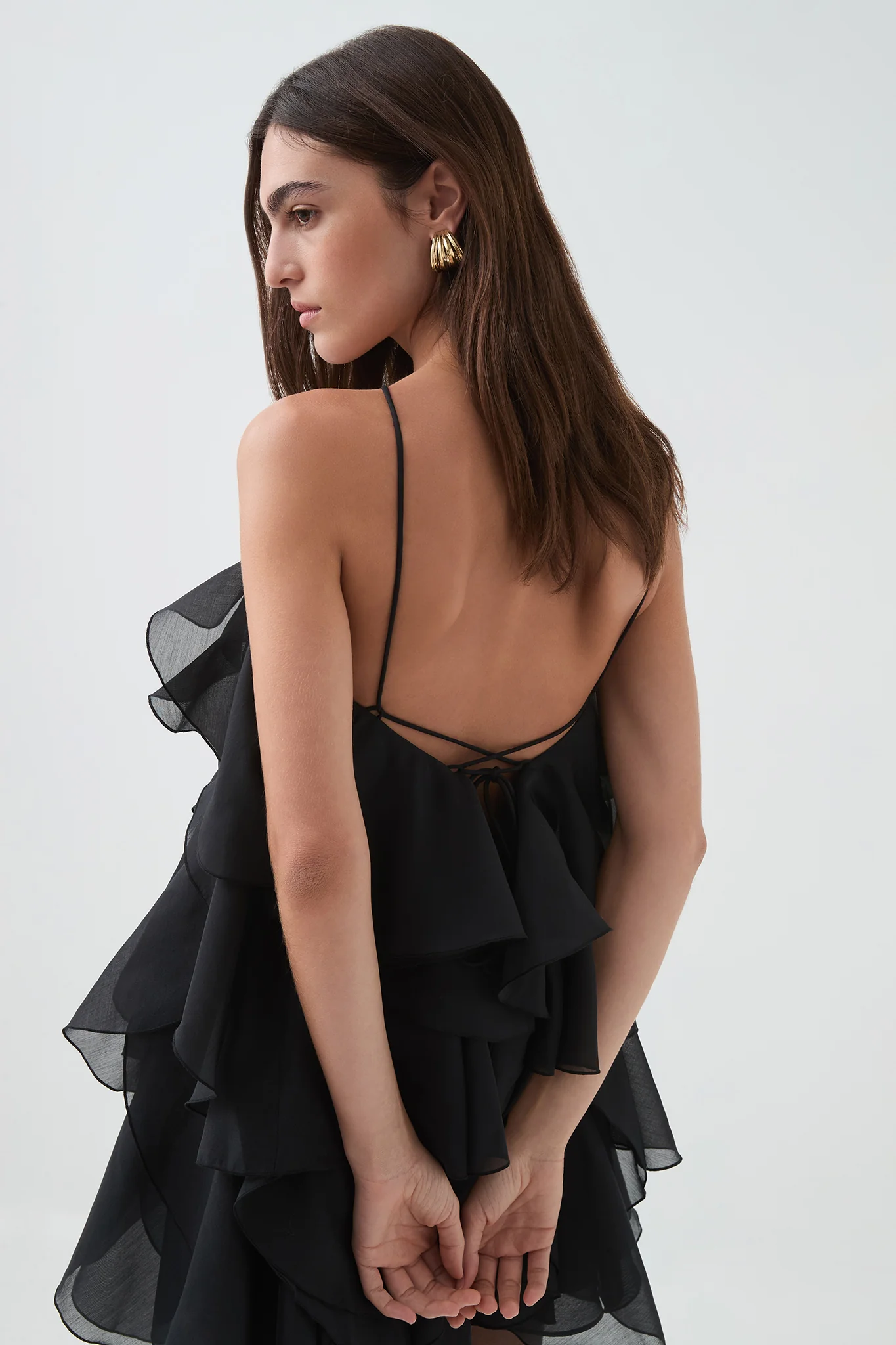 Aje Pandorea Layered Mini Dress(black)