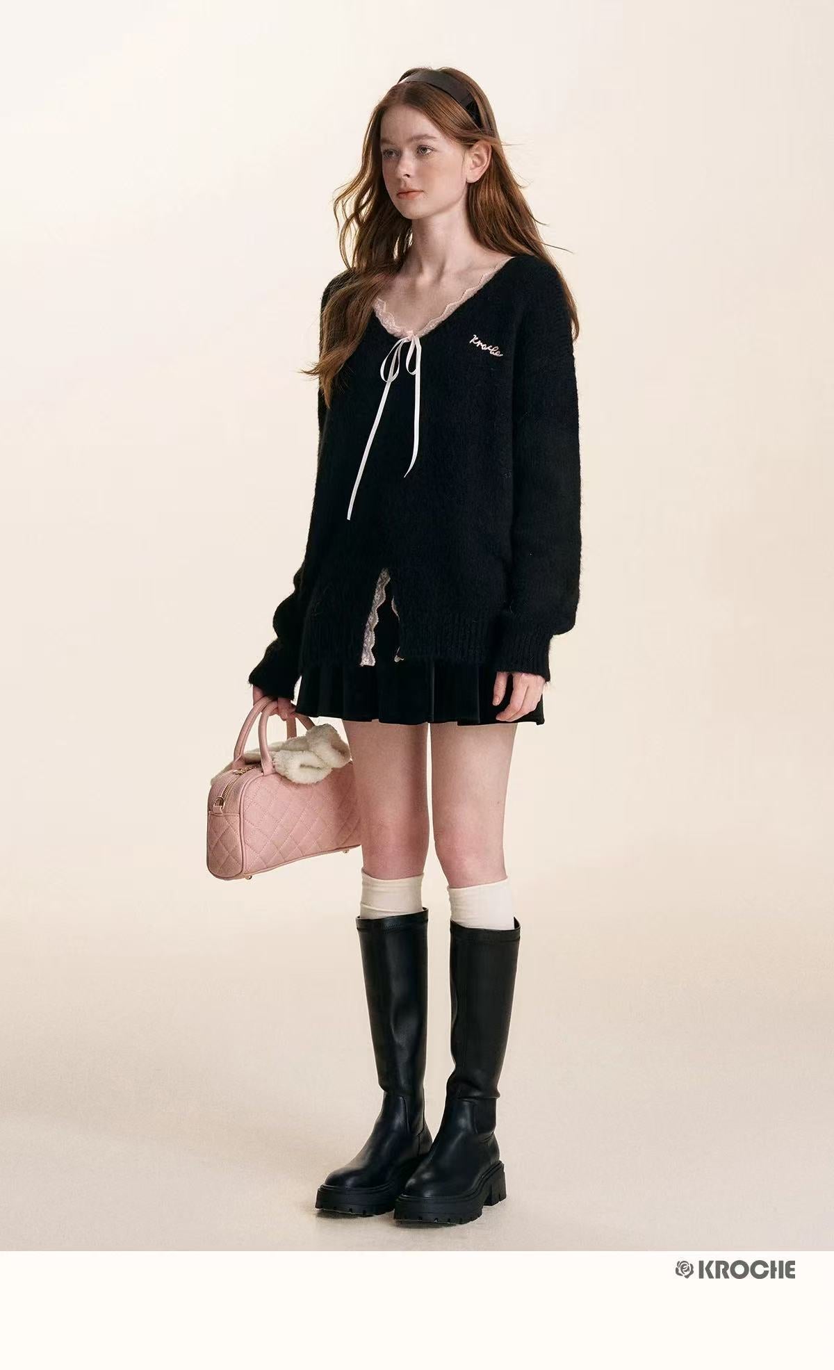 Kroche Lace patchwork embroidered sweater