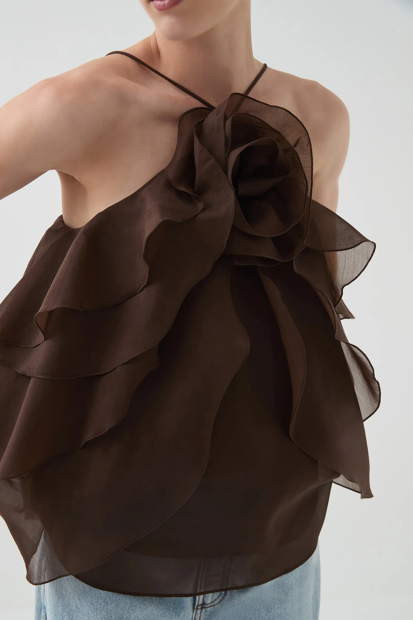 Aje Pandorea Layered Top (Carob)