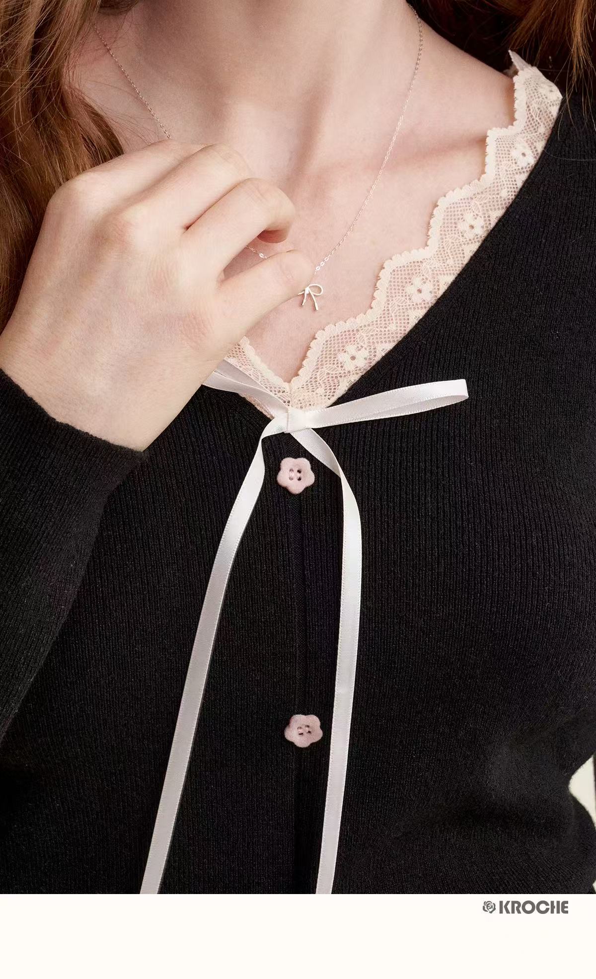 Kroche Bow lace cardigan