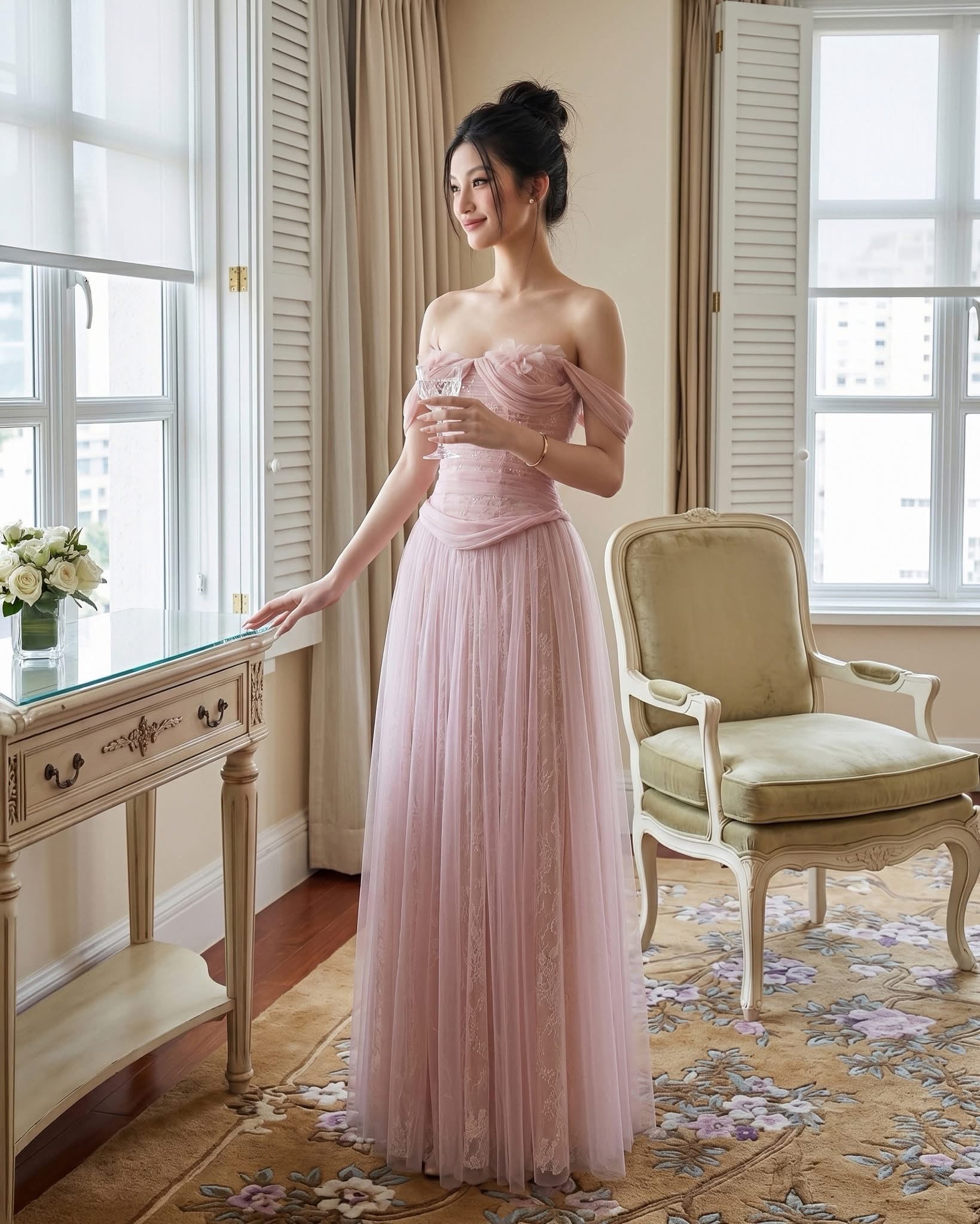 Lovelyn Rosalie Draped Gown