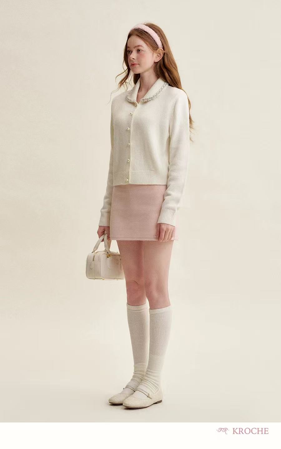 Kroche French pearl button cardigan