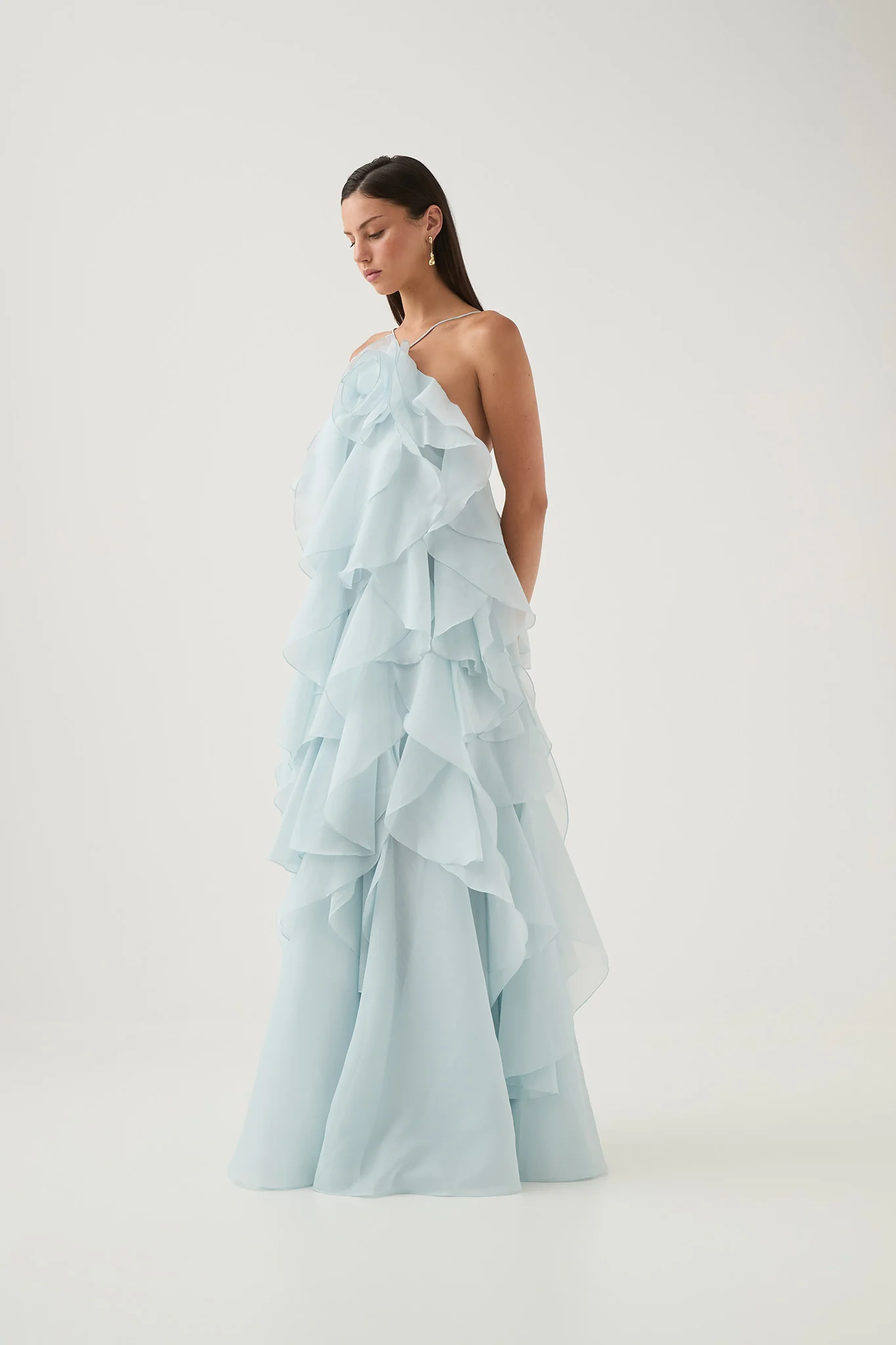 Aje Pandorea Layered Maxi Dress(Silver blue)