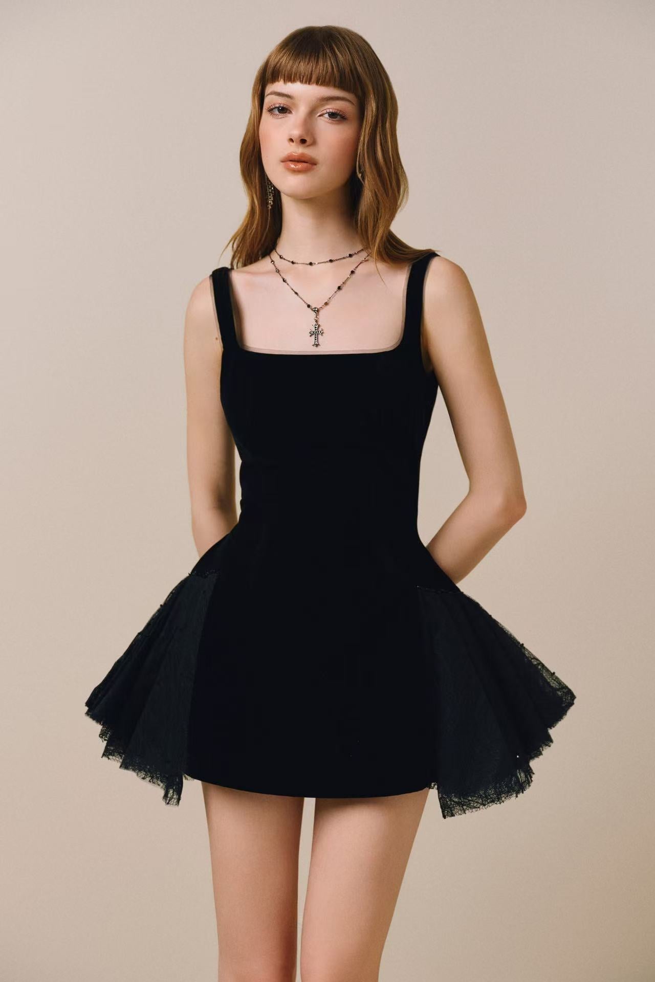 CICI MORIS Mini Dress with Cape