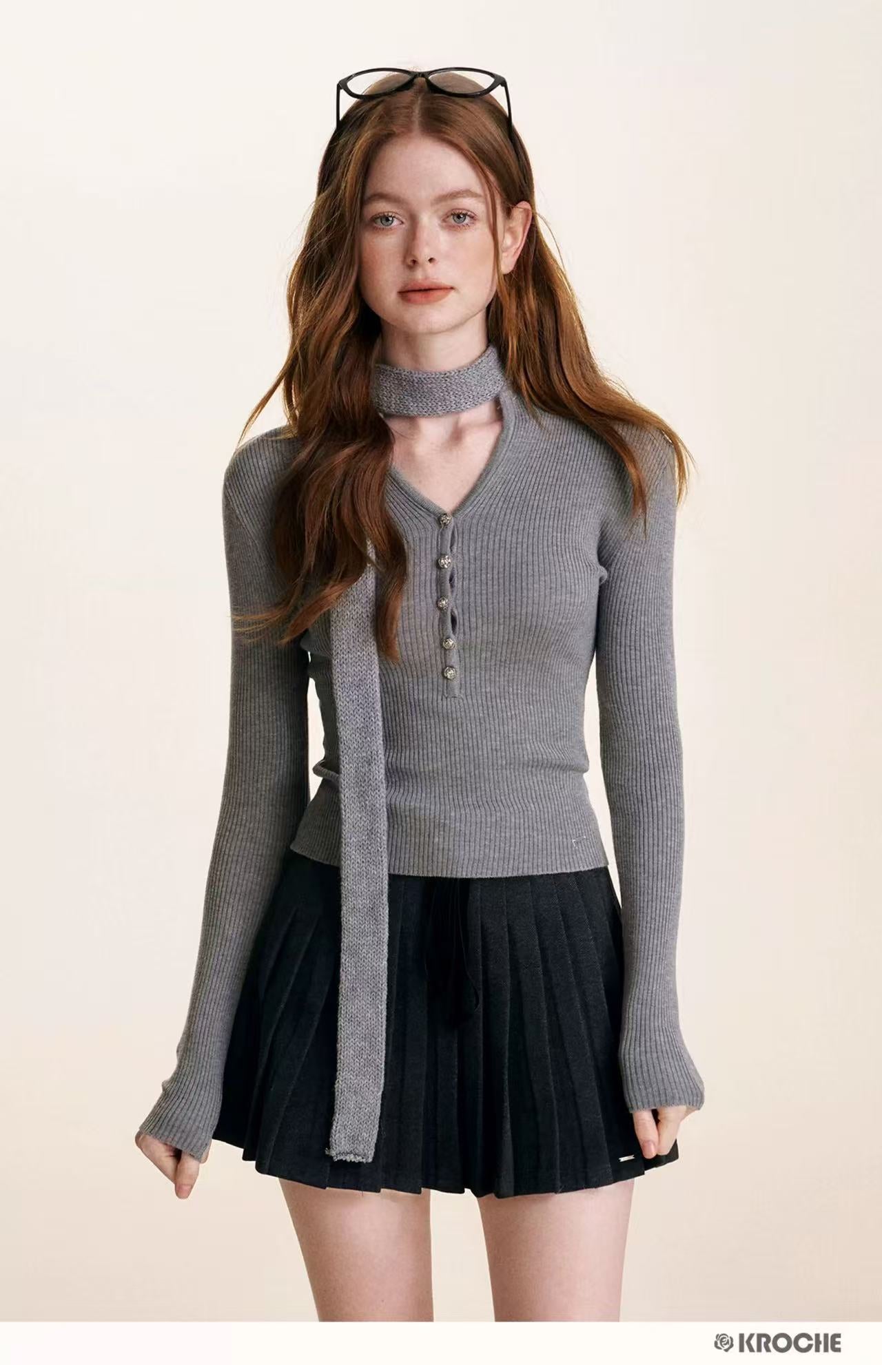 Kroche Velvet patchwork skirt