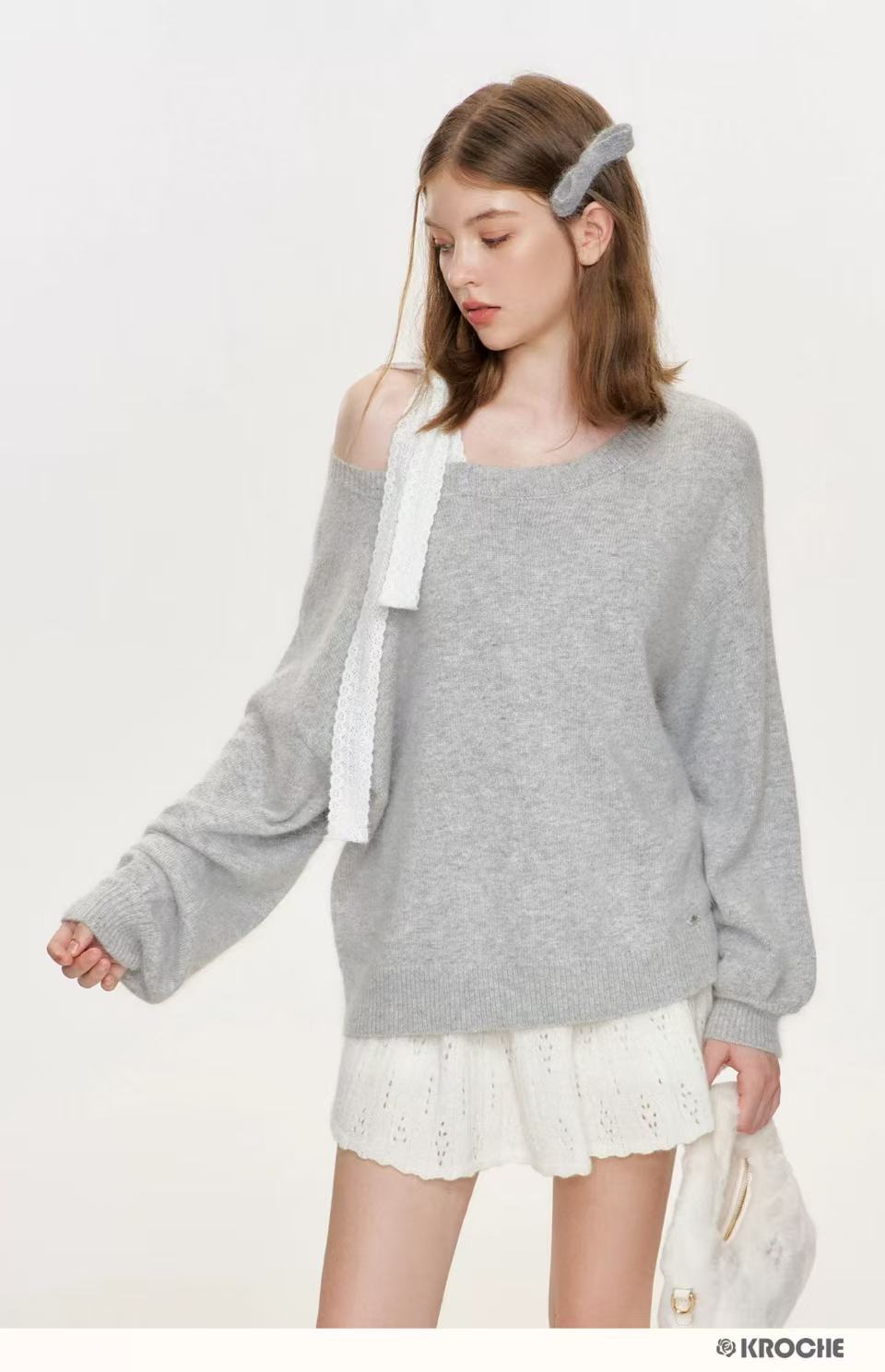 Kroche Lace tie sweater