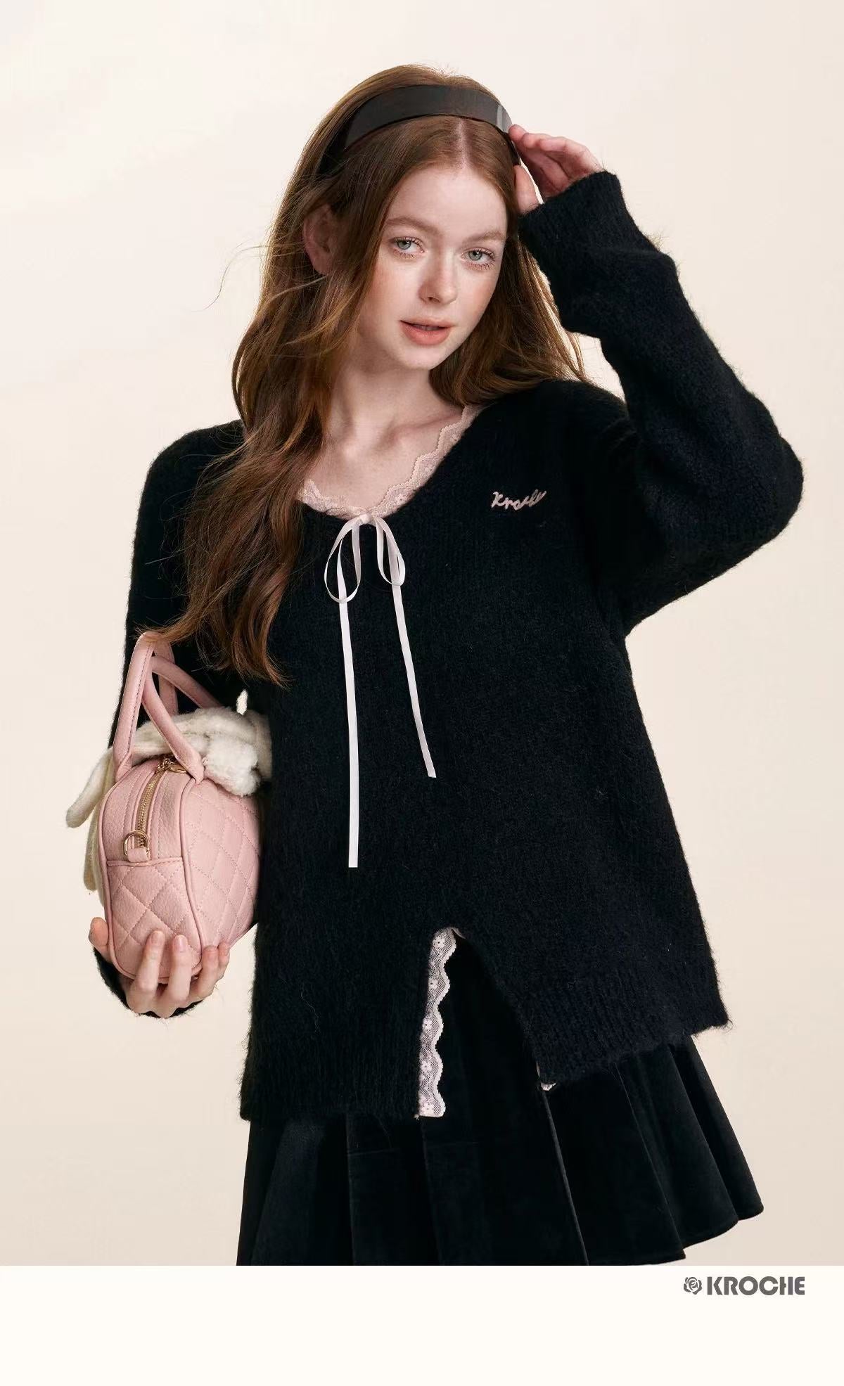 Kroche Lace patchwork embroidered sweater