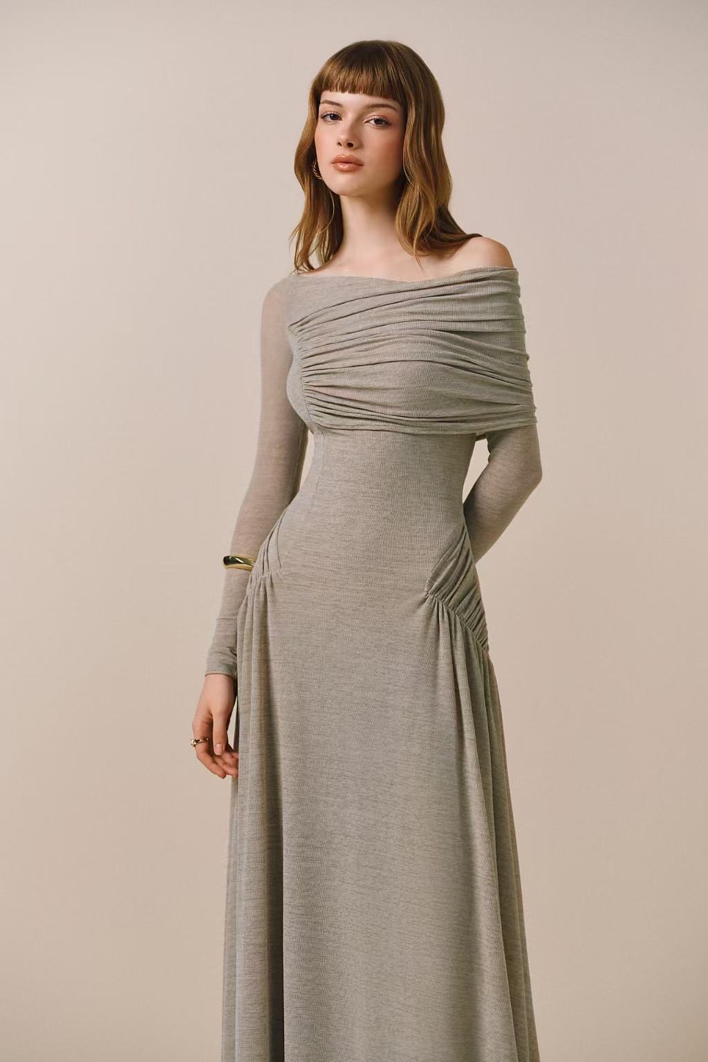 CICI CHAUMET Off-shoulder Dress (3color)