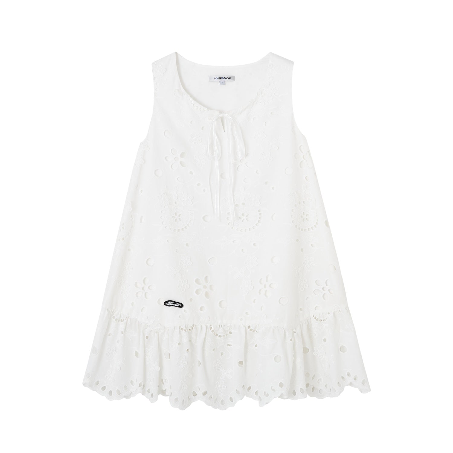SOMESOWE S2508066 Embroidered ruffle edge dress