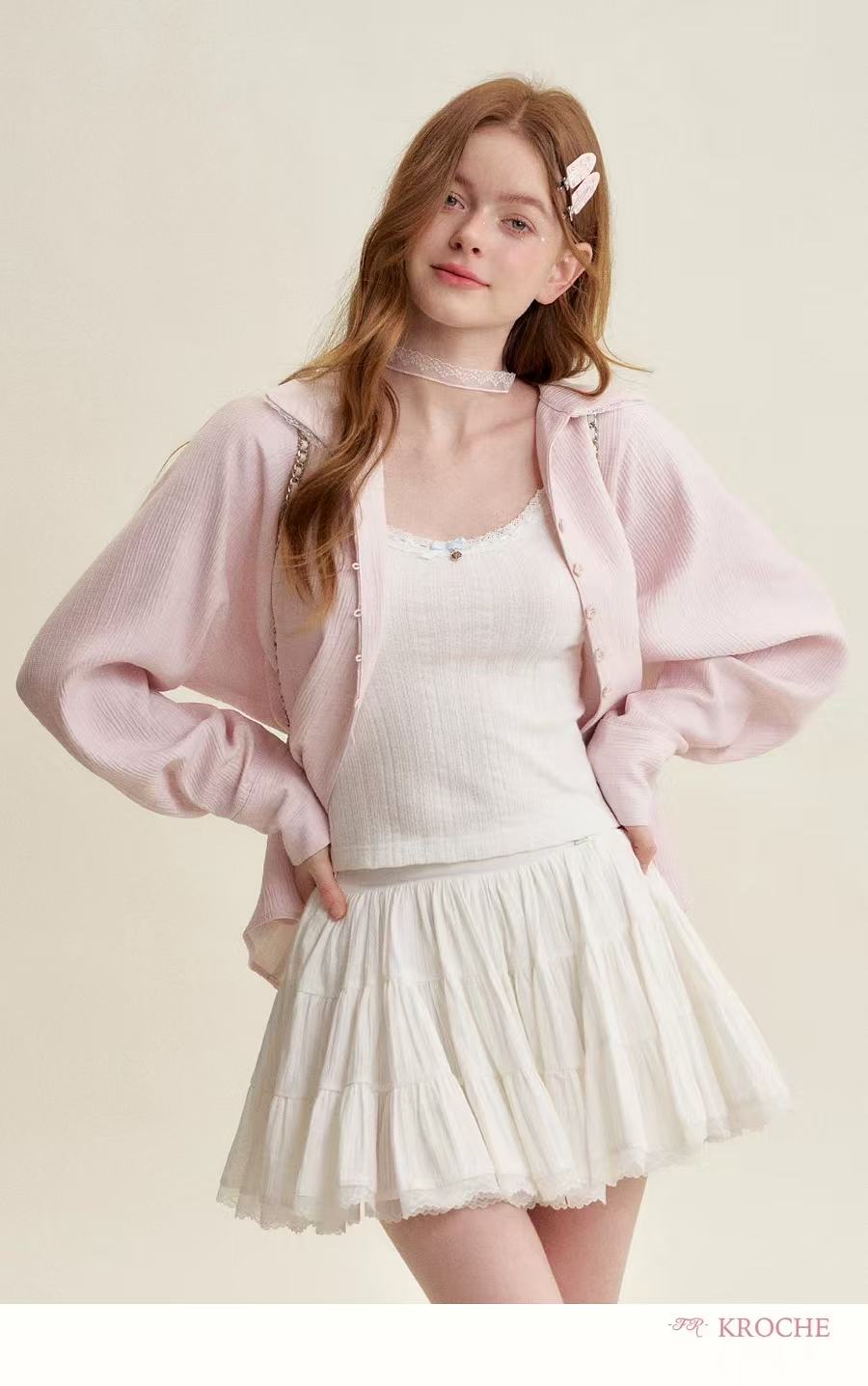 Kroche Lace patchwork puffy skirt