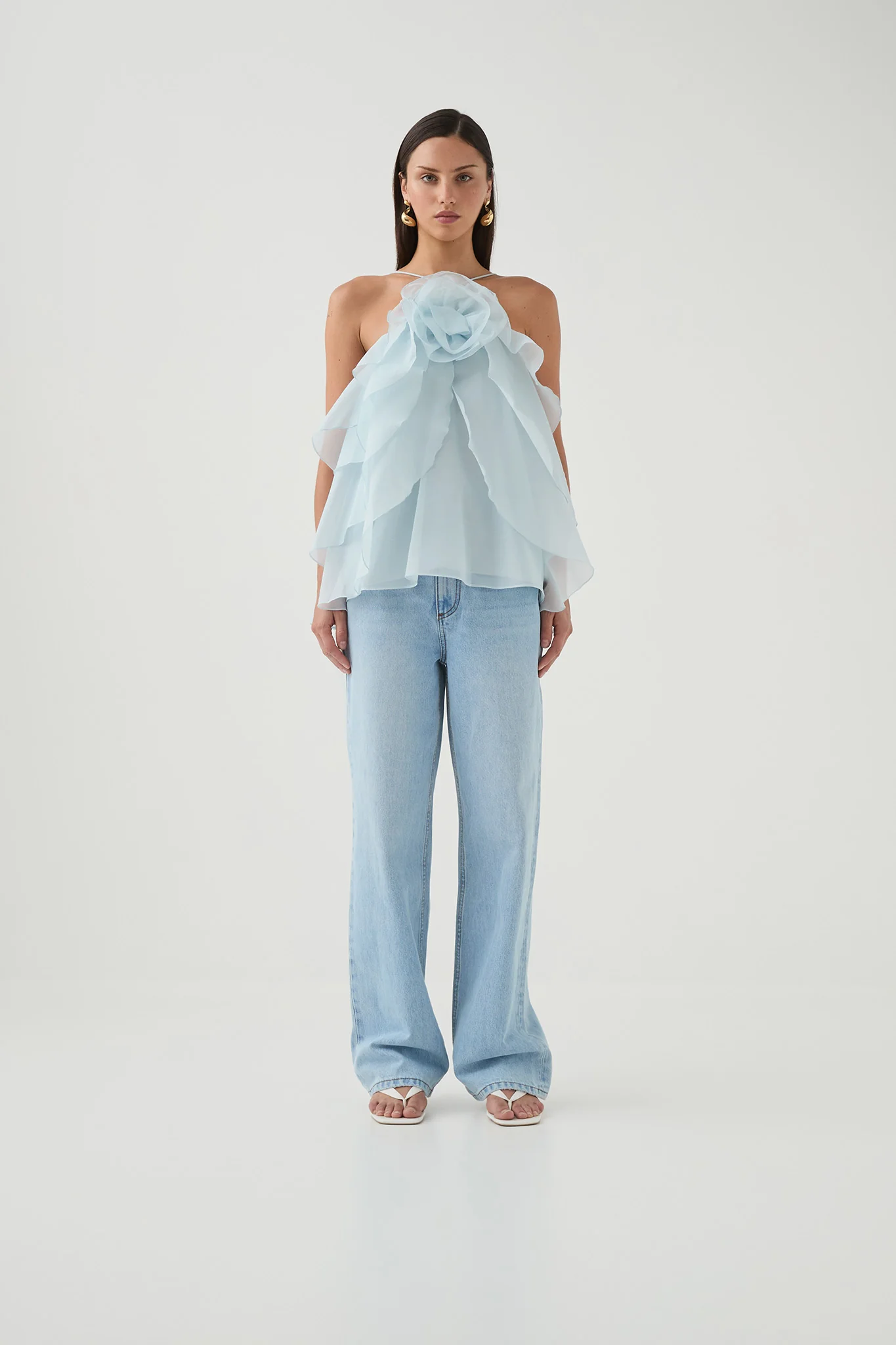 Aje Pandorea Layered Top (Silver blue)