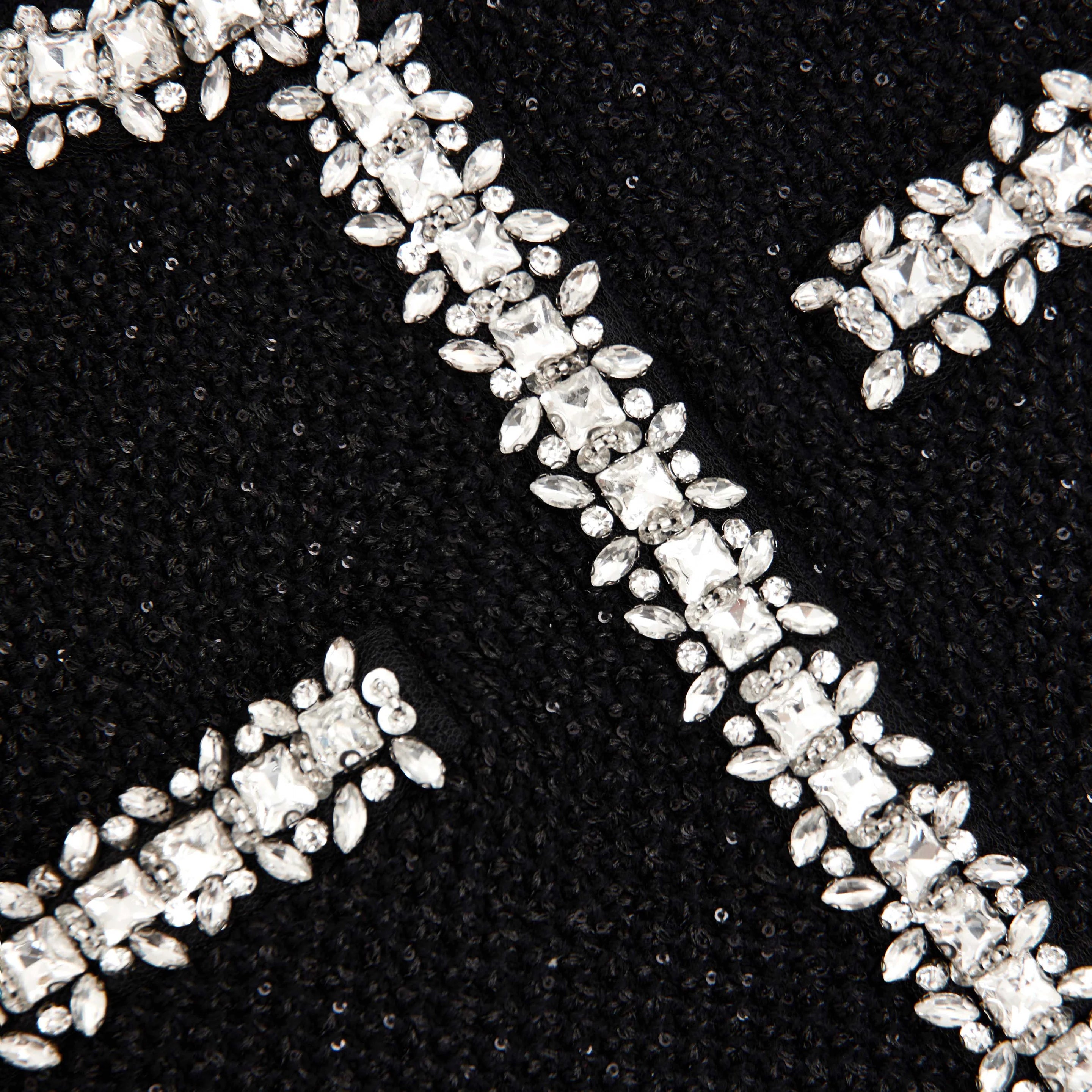 Self-Portrait BLACK SEQUIN KNIT MINI DRESS