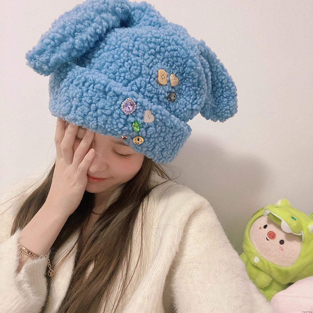 Momonana Bunny-eared hat with snap-on ears(3colors)