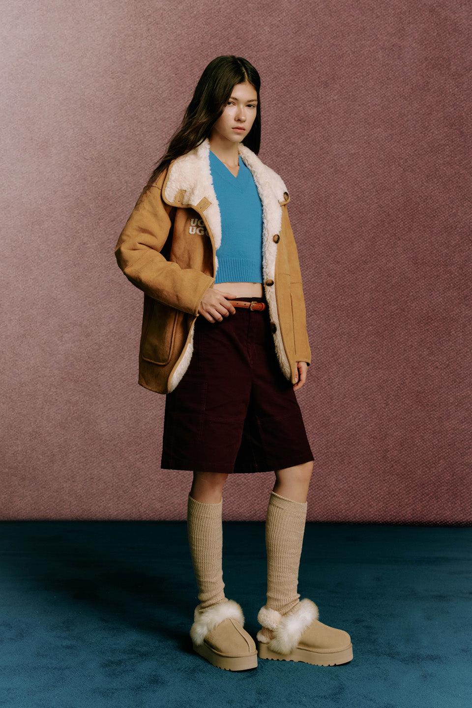 OZLANA UGG OZ3003 CLASSIC COQUETTE PREMIUM PLATFORM SLIPPER (DETACHABLE FEATURE)