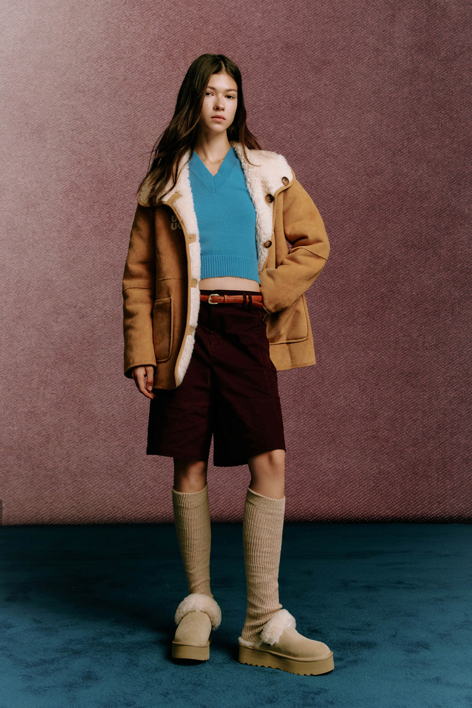 OZLANA UGG OZ3007 LOGO PLATFORM SLIPPER