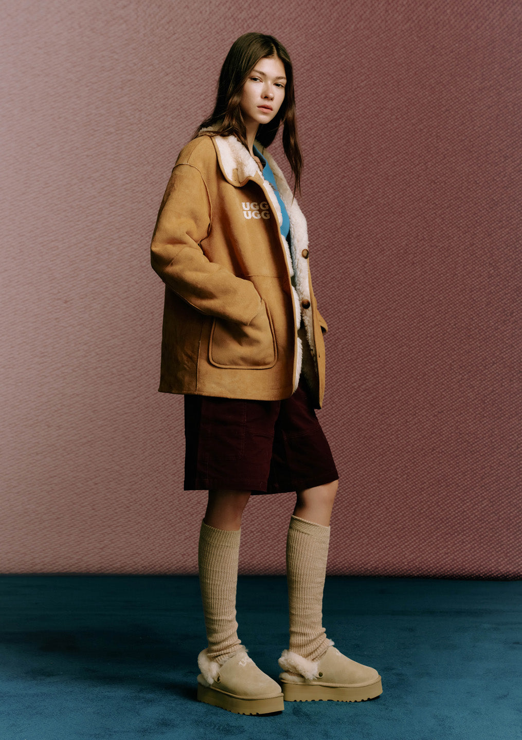 OZLANA UGG OZ3007 LOGO PLATFORM SLIPPER