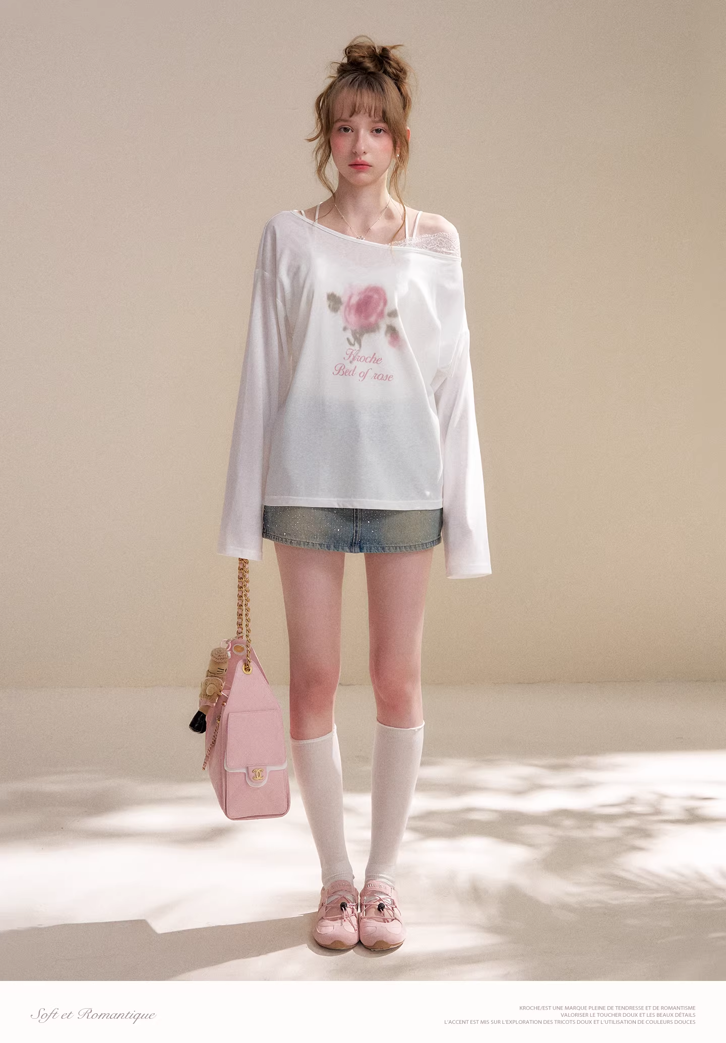 Kroche KE4054 Off shoulder lace top