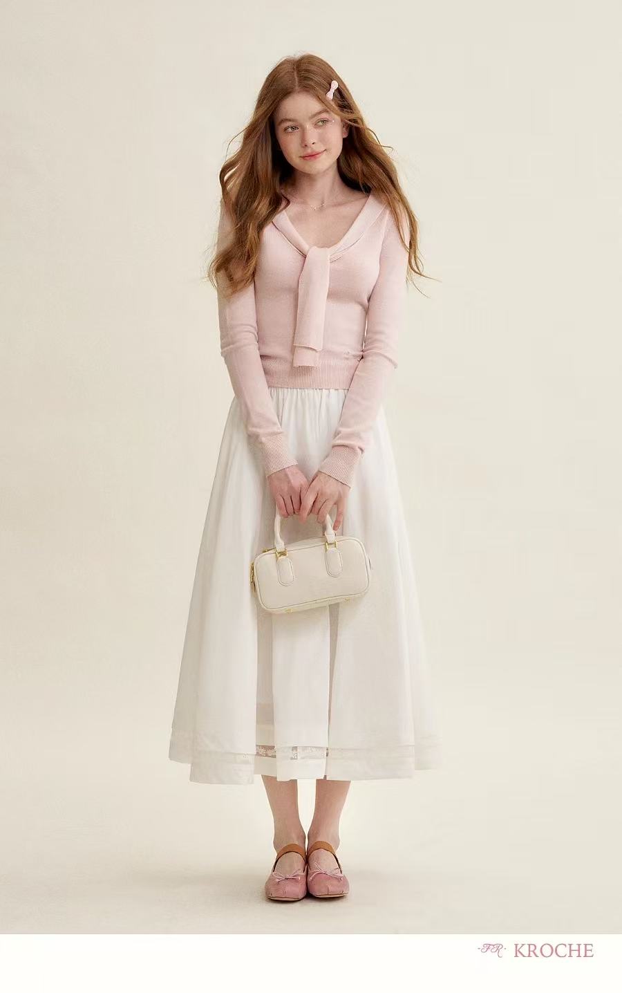 Kroche Embroidered lace patchwork long skirt