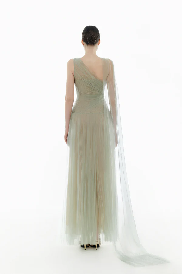 Montsand Draped Maxi Dress-Mint
