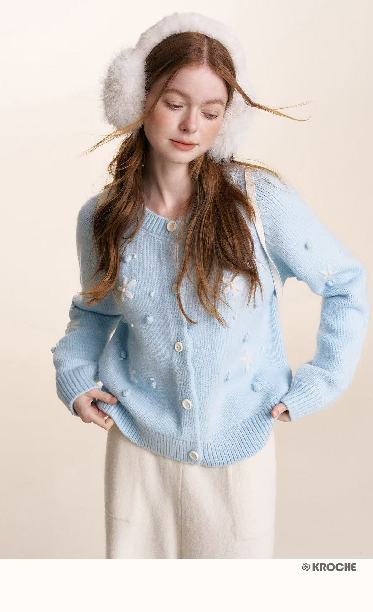 Kroche Embroidered snowflake cardigan