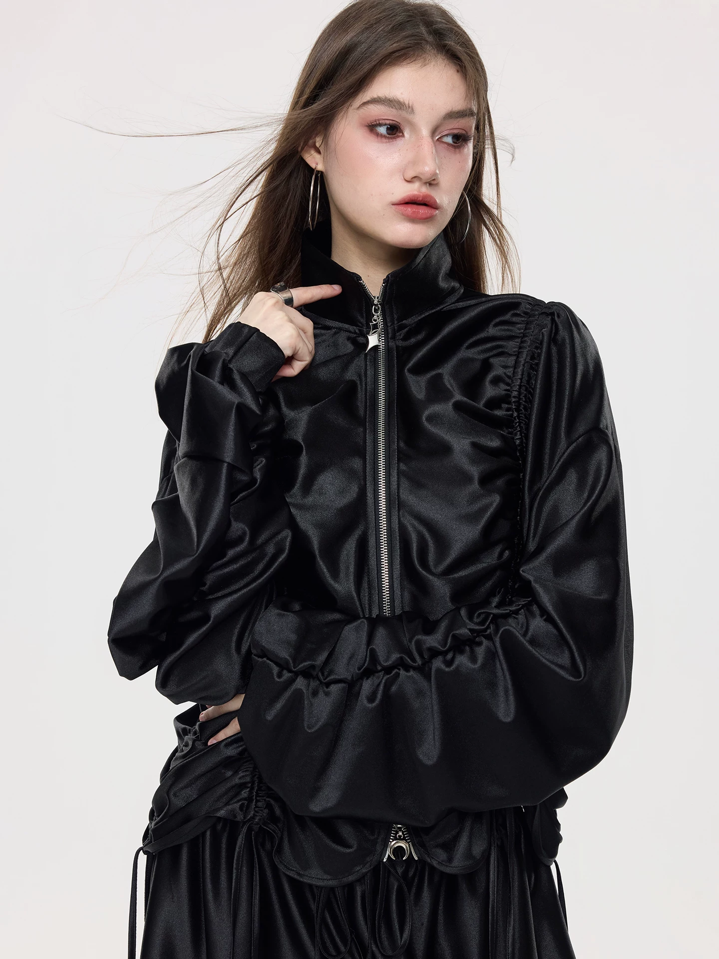 Nova Street Metallic Satin Drawstring Set(SEPERATE)