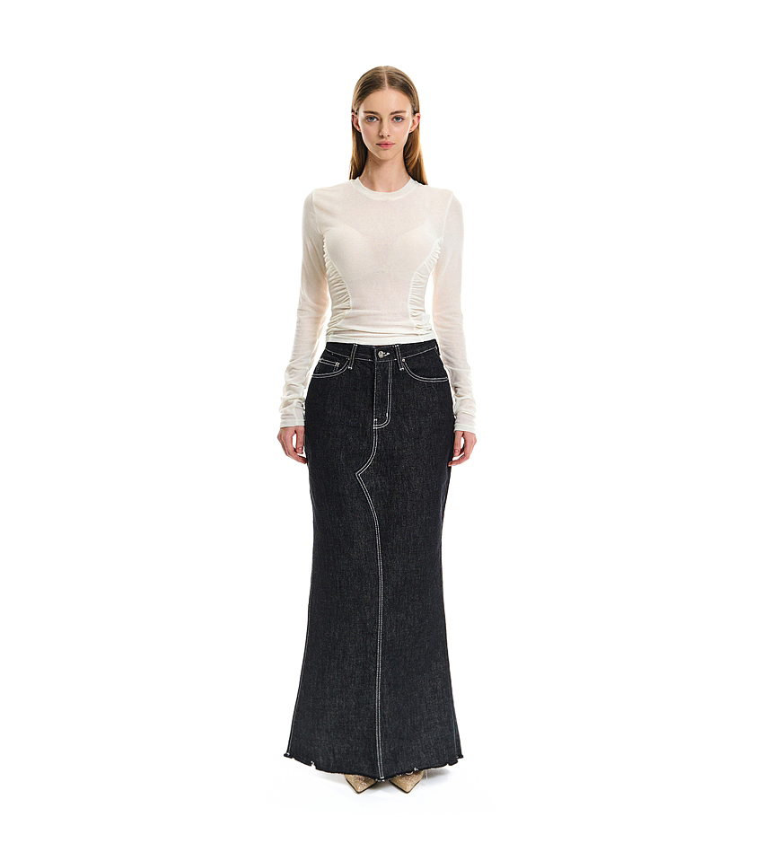 Guse Slit Maxi Denim Skirt