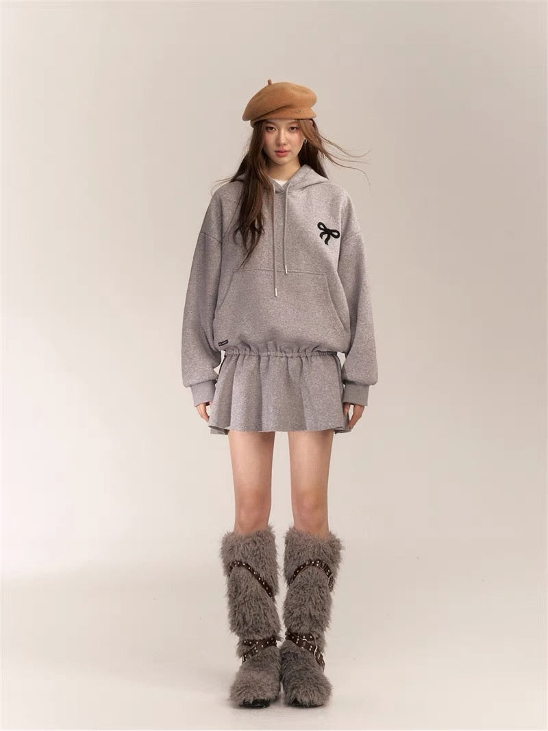 AsGony ASG24630 Hoodie Dress(2color)