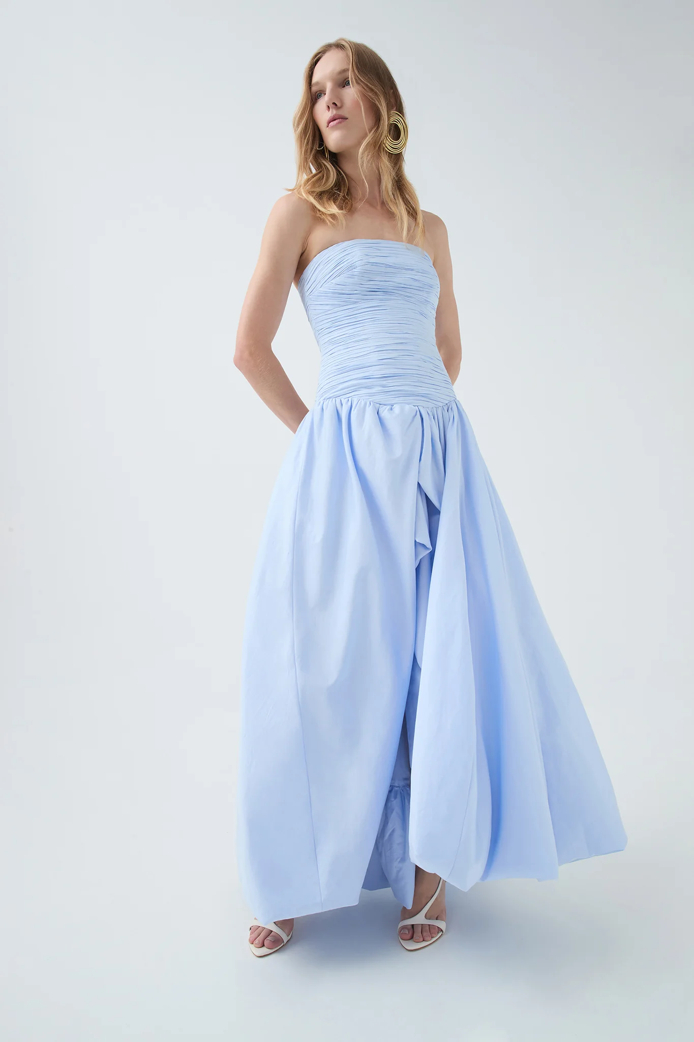 Aje Violette Bubble Hem Maxi Dress(Pearl blue)