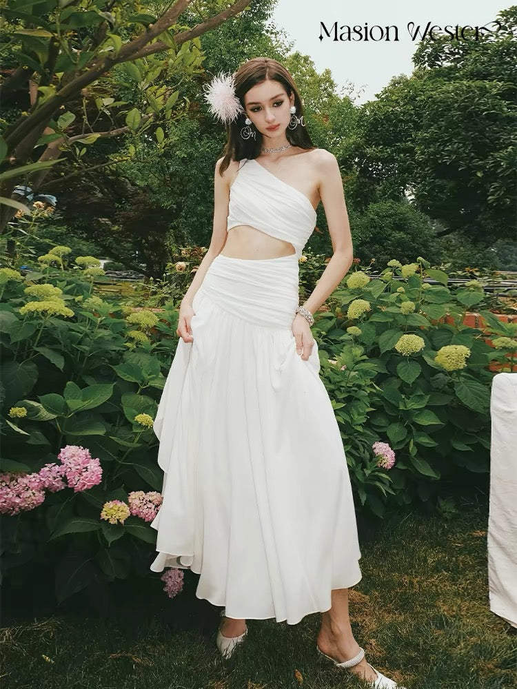 Masion Wester One-Shoulder Maxi Dress