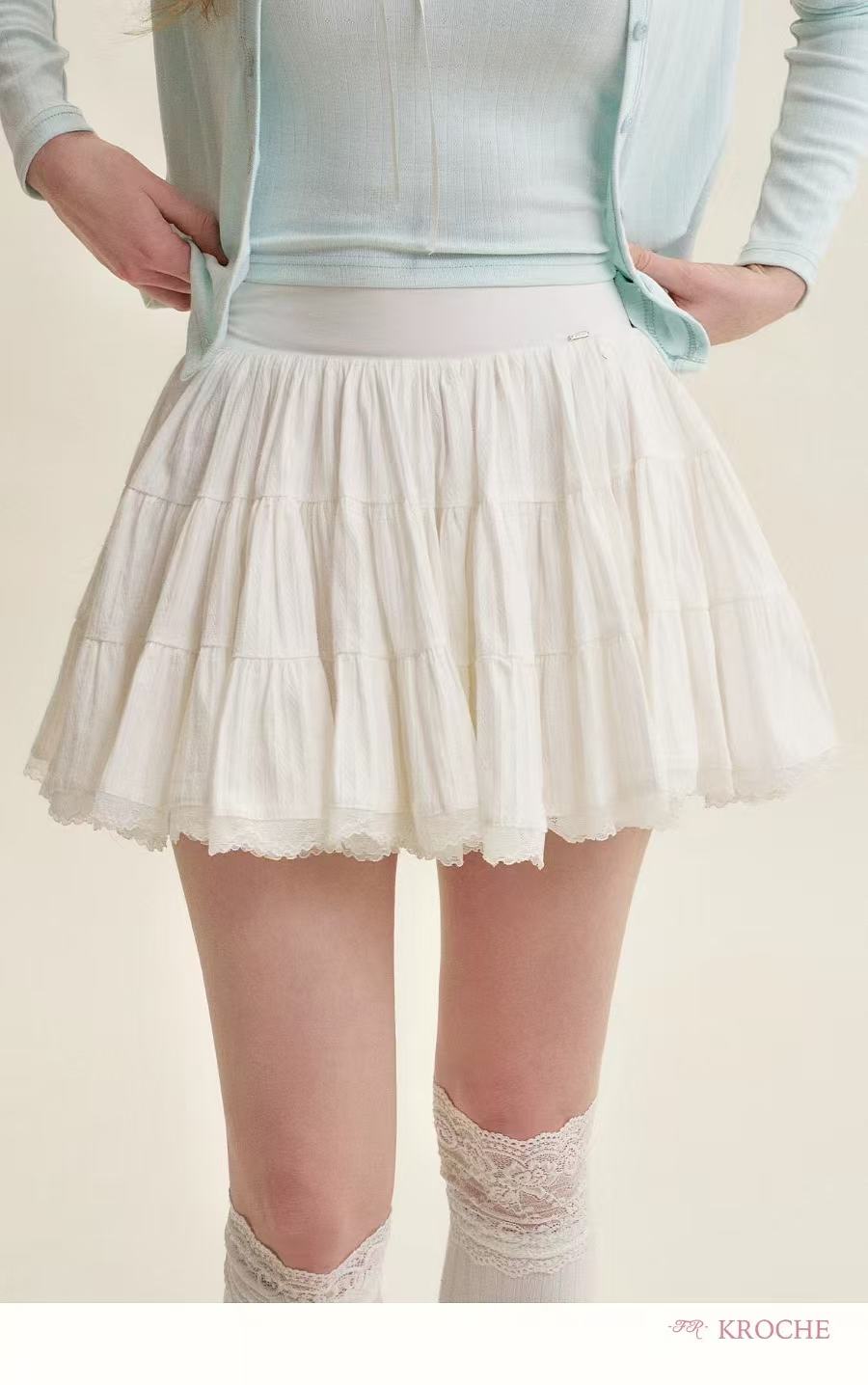 Kroche Lace patchwork puffy skirt