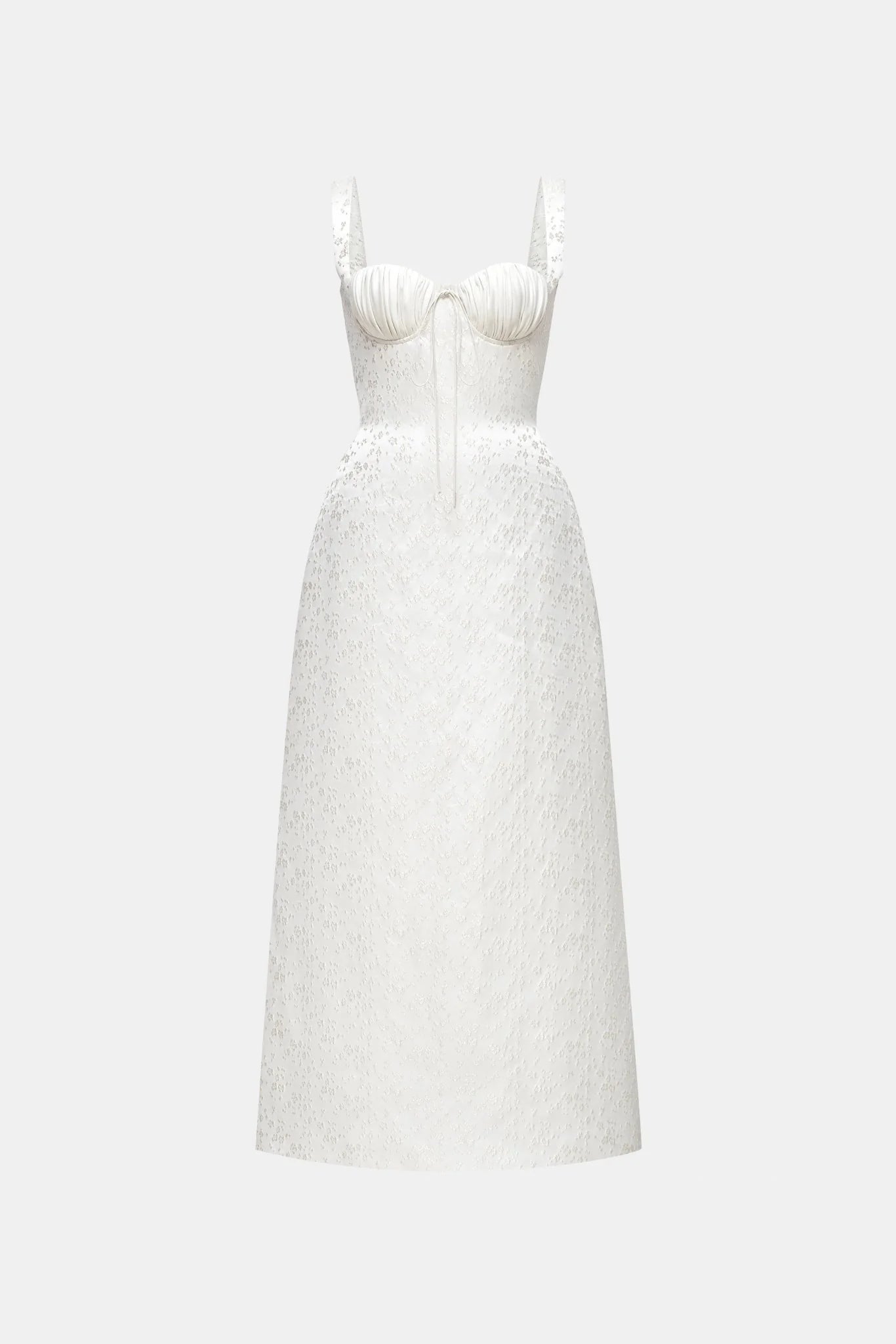 Montsand Ivory Floral Bustier Midi Dress