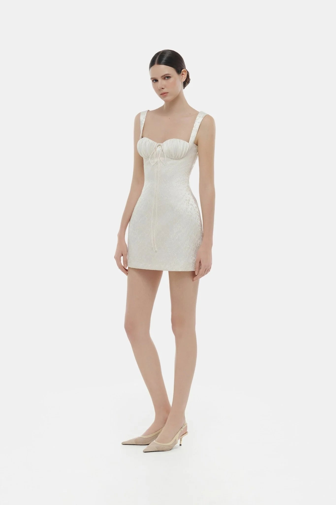 Montsand Ivory Floral Bustier Mini Dress