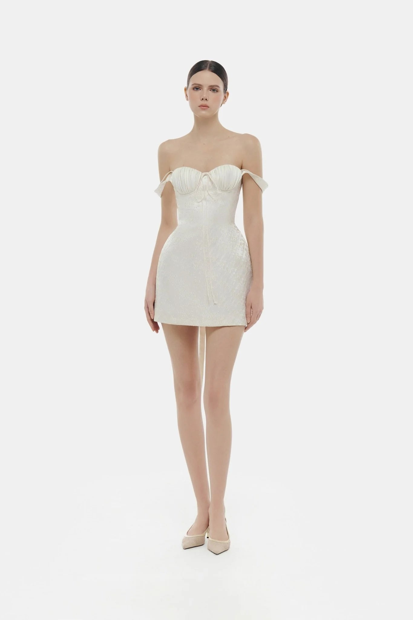 Montsand Ivory Floral Bustier Mini Dress