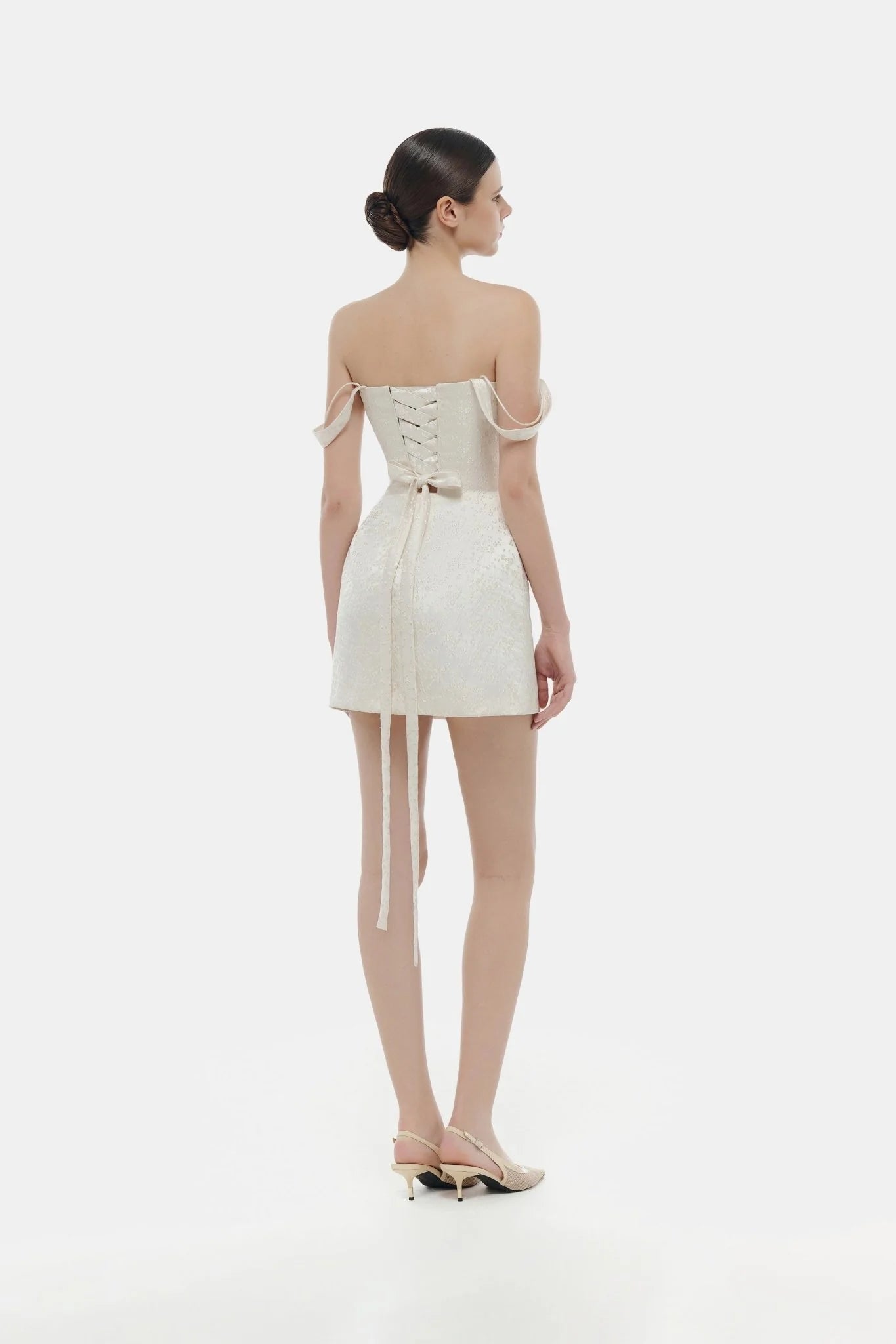 Montsand Ivory Floral Bustier Mini Dress