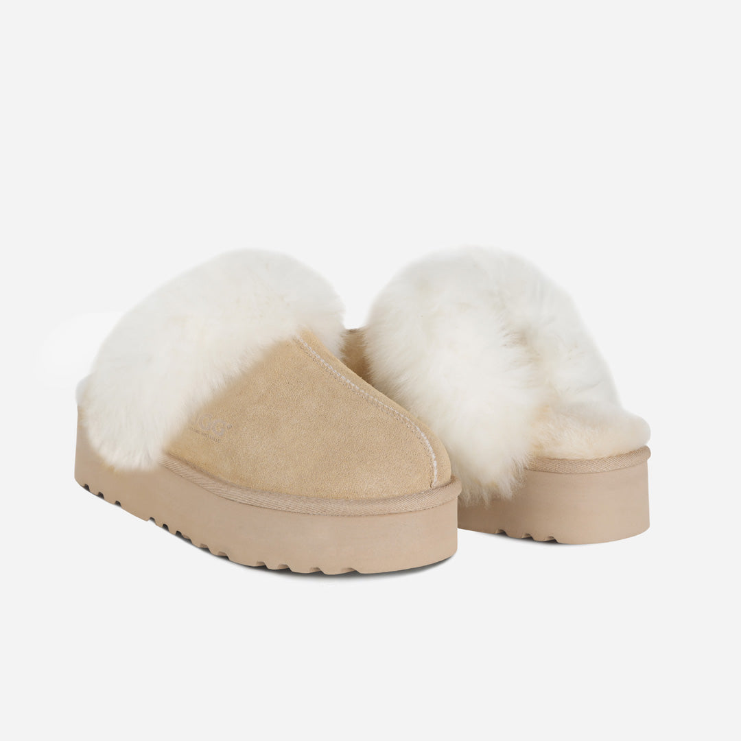 OZLANA UGG OZ3003 CLASSIC COQUETTE PREMIUM PLATFORM SLIPPER (DETACHABLE FEATURE)