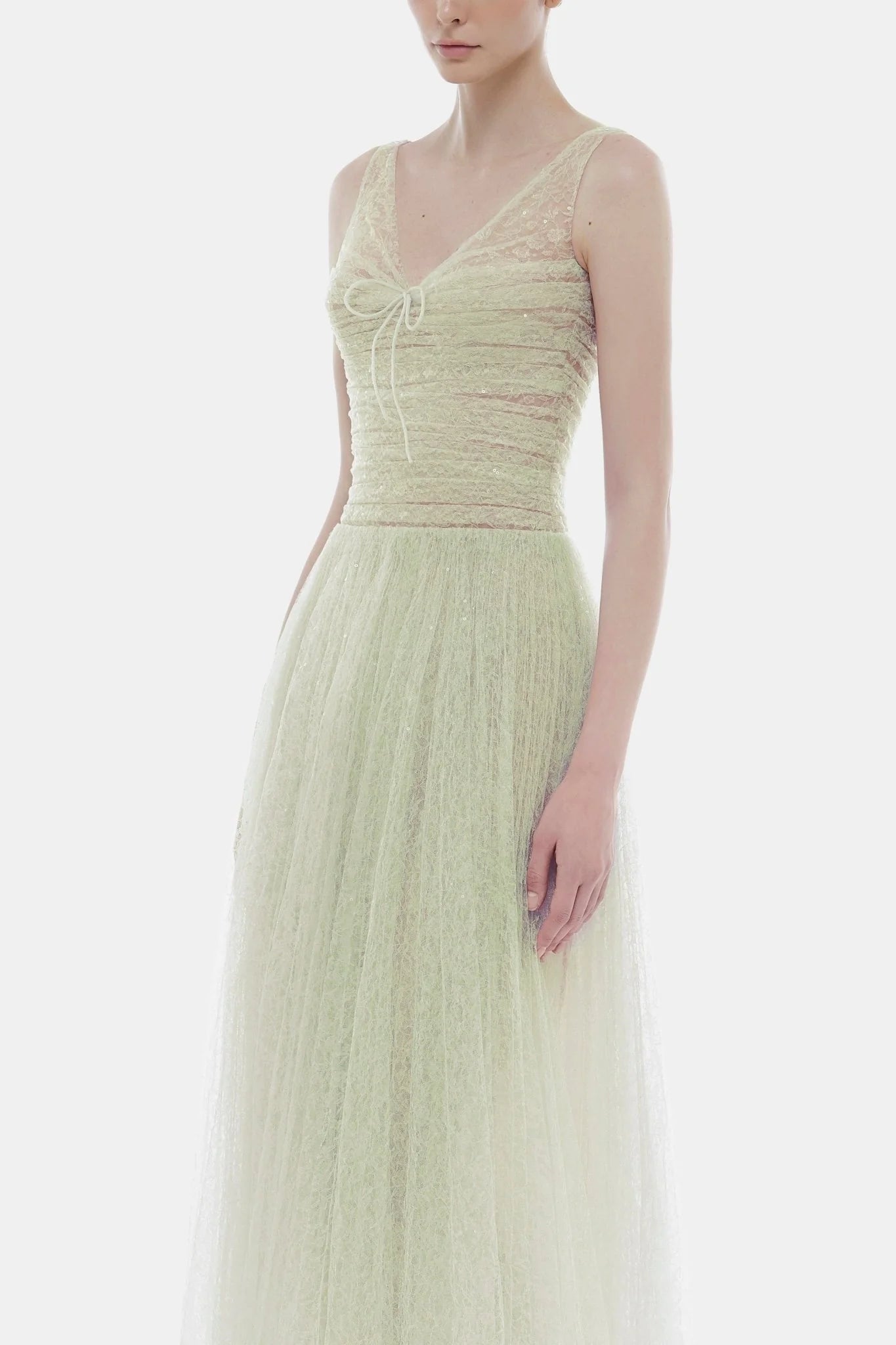 Montsand Mint Drapped Midi Dress
