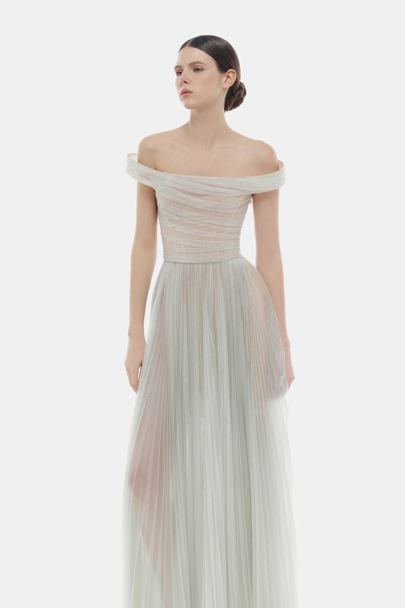Montsand Mint Off-shoulder Maxi Dress
