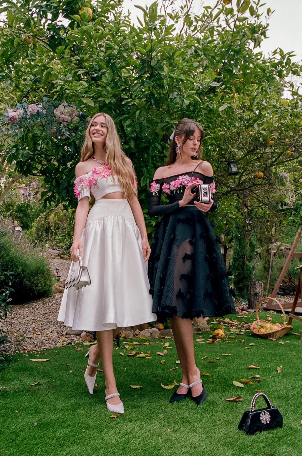 Masion Wester White Iris Embroidered Beaded Dress