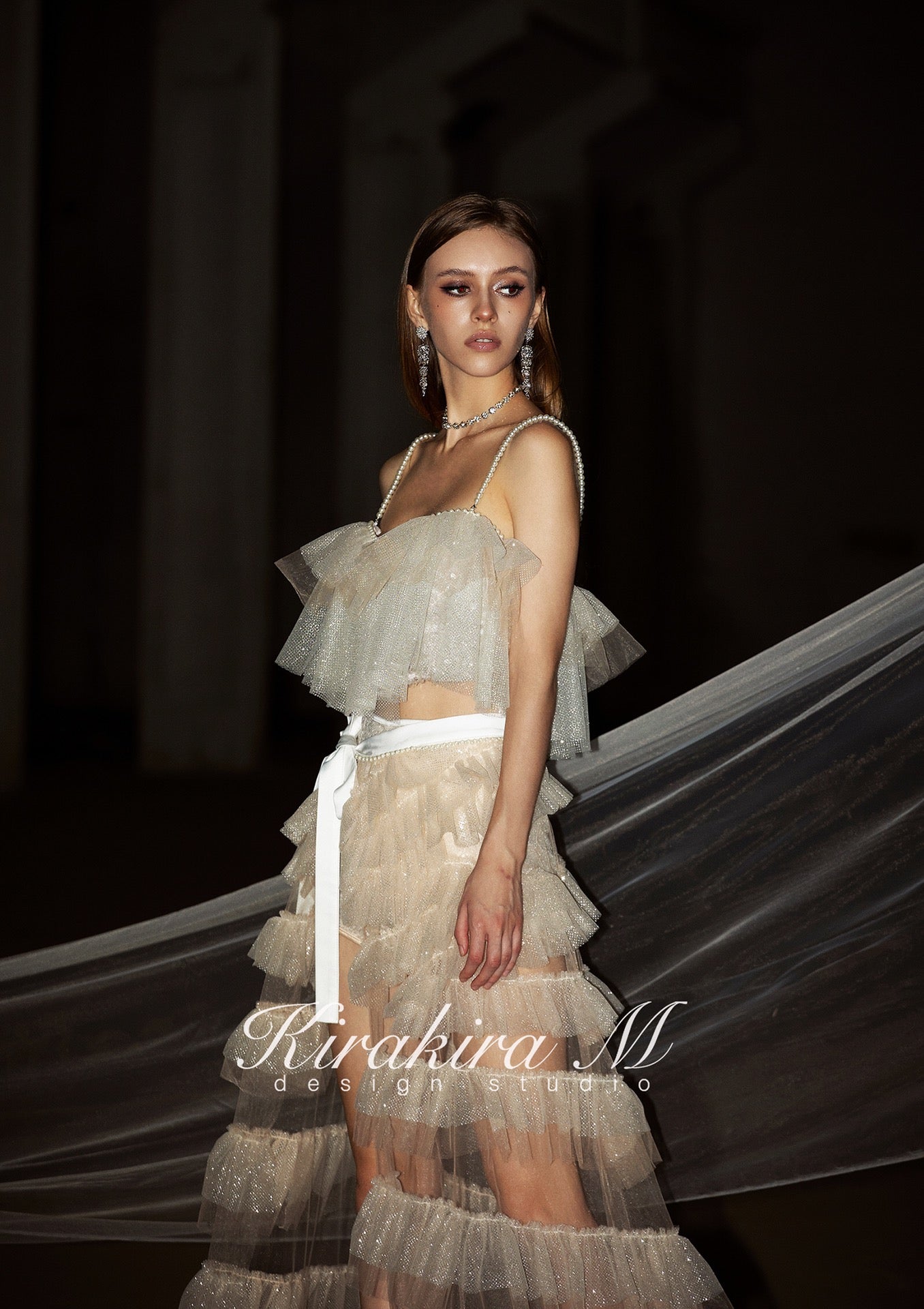 Kirakira.M Champagne sparkling top OR skirt with shorts