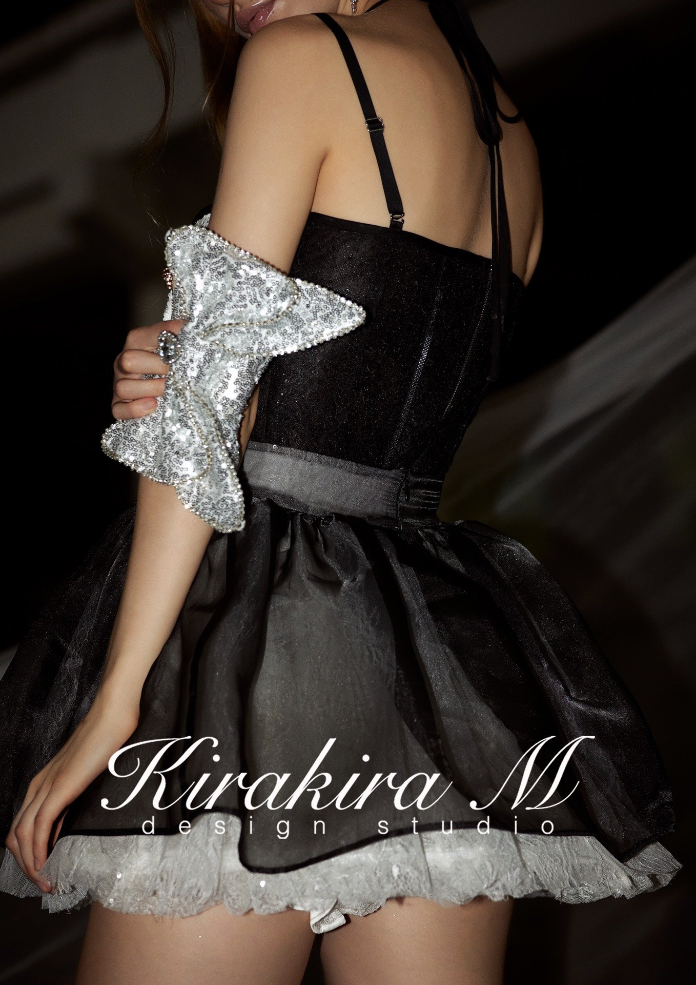 Kirakira.M Bow knot bag silver